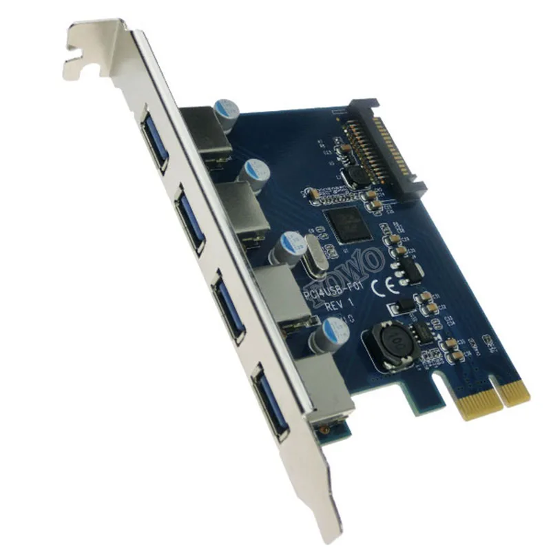 Суперскоростной 4 портовый USB 3 0 PCIe карта хост контроллер x конвертер с чипом SATA Power