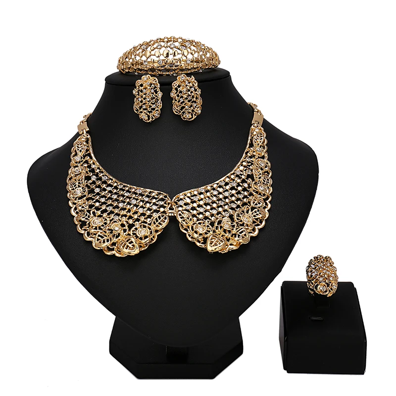2017 Новый Изысканный комплект ювелирных изделий из Дубая модный большой