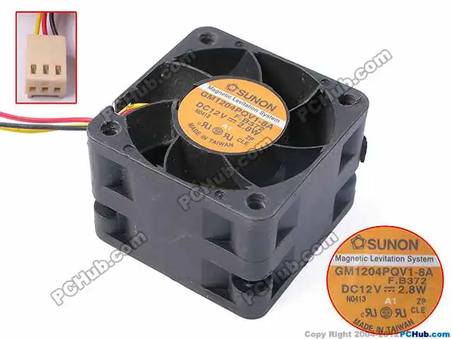 

SUNON GM1204PQV1-8A F.B372 DC 12V 2.8W 40x40x28mm Server Cooling Fan