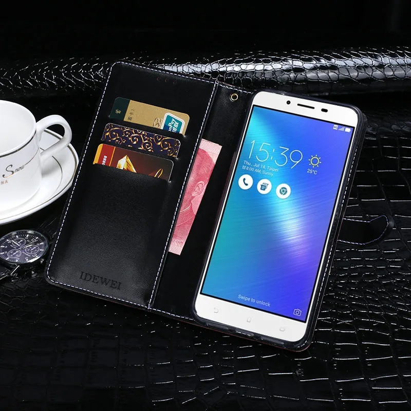 IDEWEI для Asus ZC553KL чехол Роскошный кожаный флип ZenFone 3 Max защитный телефона с