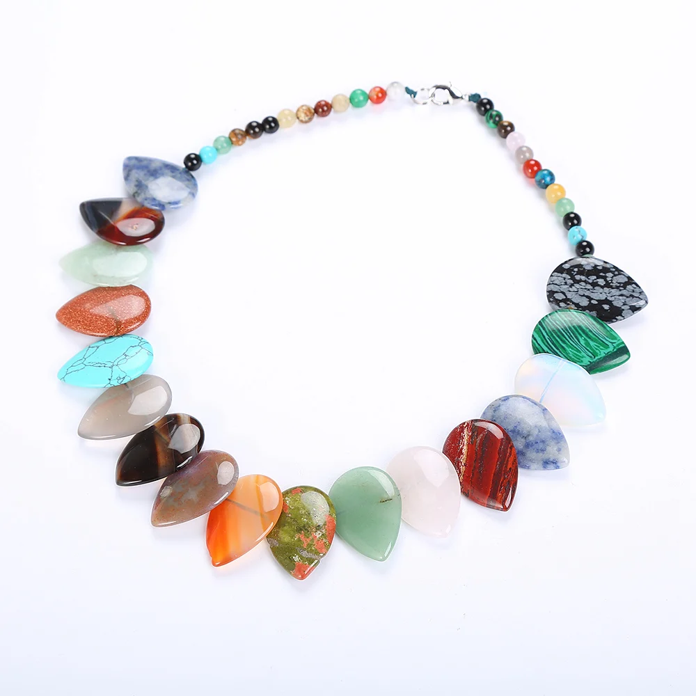 Hot Natural Stone Necklace Column Crystal Tiger Eye Turquoise Amethyst Pendant Chains For Women Jewelry | Украшения и аксессуары