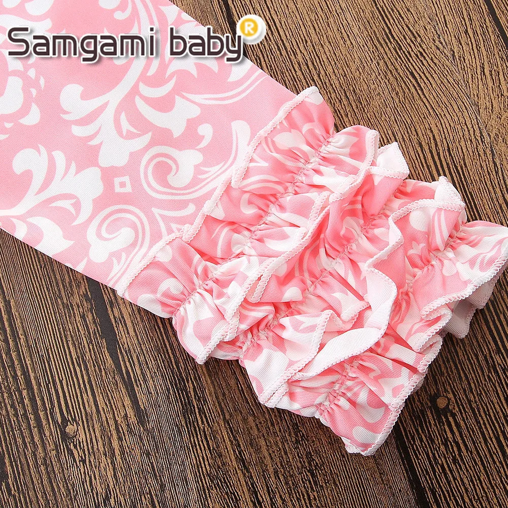 SAMGAMI/Летняя одежда для маленьких девочек костюм с цветочным принтом топы без