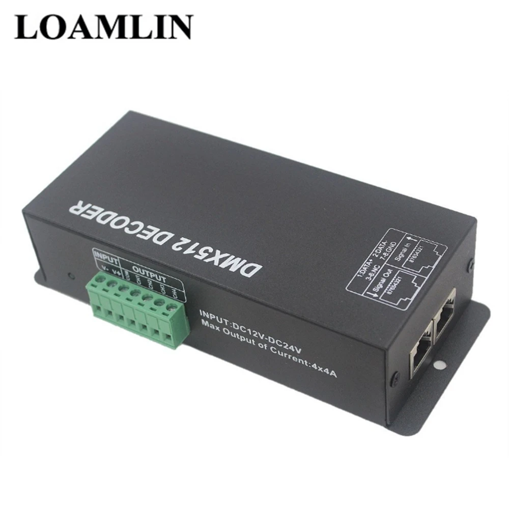 DC12-24V 4-Channel DMX512 Decoder RGBW Controller | Лампы и освещение