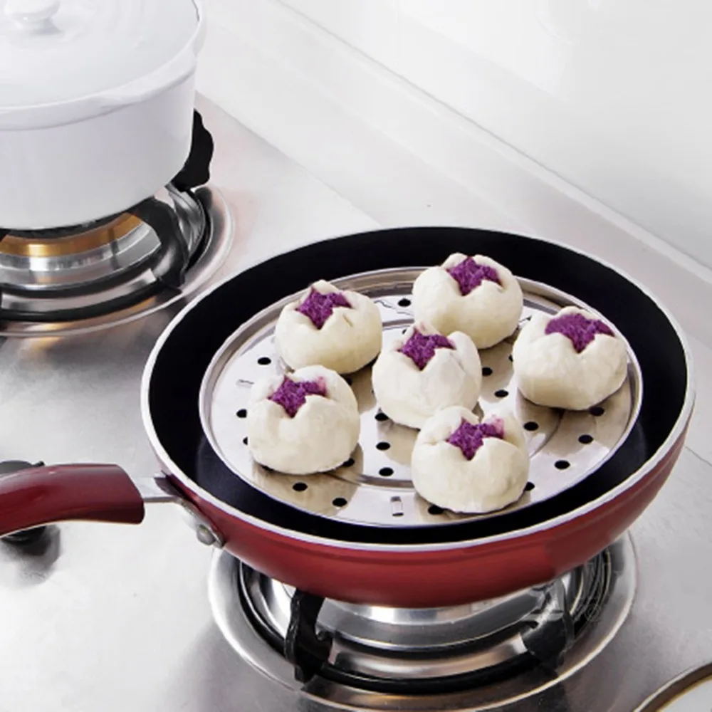 Stainless Steel Round Steamer Tray 20/22/24/26cm Convient Three-Leg Steamer Dumpling Tray Kitchenware Cooking Tools