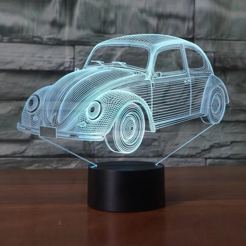 7 цветов визуальный модель автомобиля 3D светодио дный лампа Изменение 3d ночник