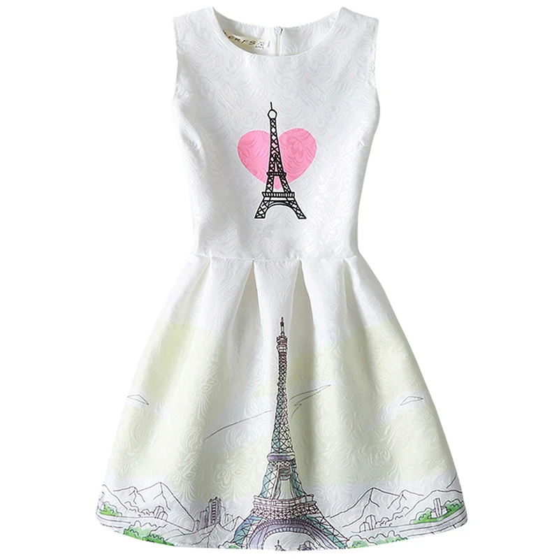 Женские Стиль летнее платье для девочек без рукавов детей Одежда Платье