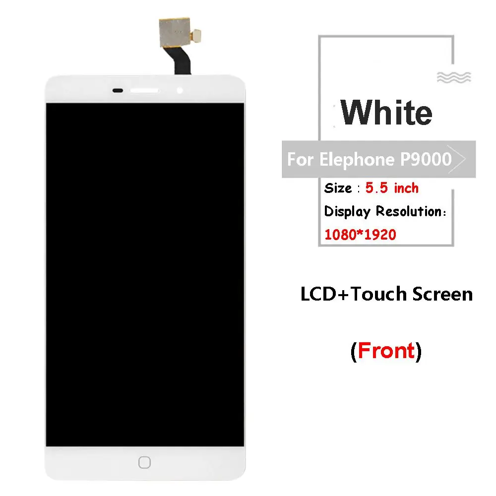 Для Elephone P9000 ЖК-дисплей+ сенсорный экран в сборе серый/белый для p9000 lite ЖК-дигитайзер Сенсорная стеклянная панель+ Бесплатные инструменты - Цвет: Белый