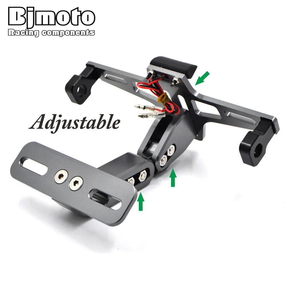 Bjmoto Универсальный CNC Мотоцикл Регулируемый номерной знак рамка держатель BracketMount