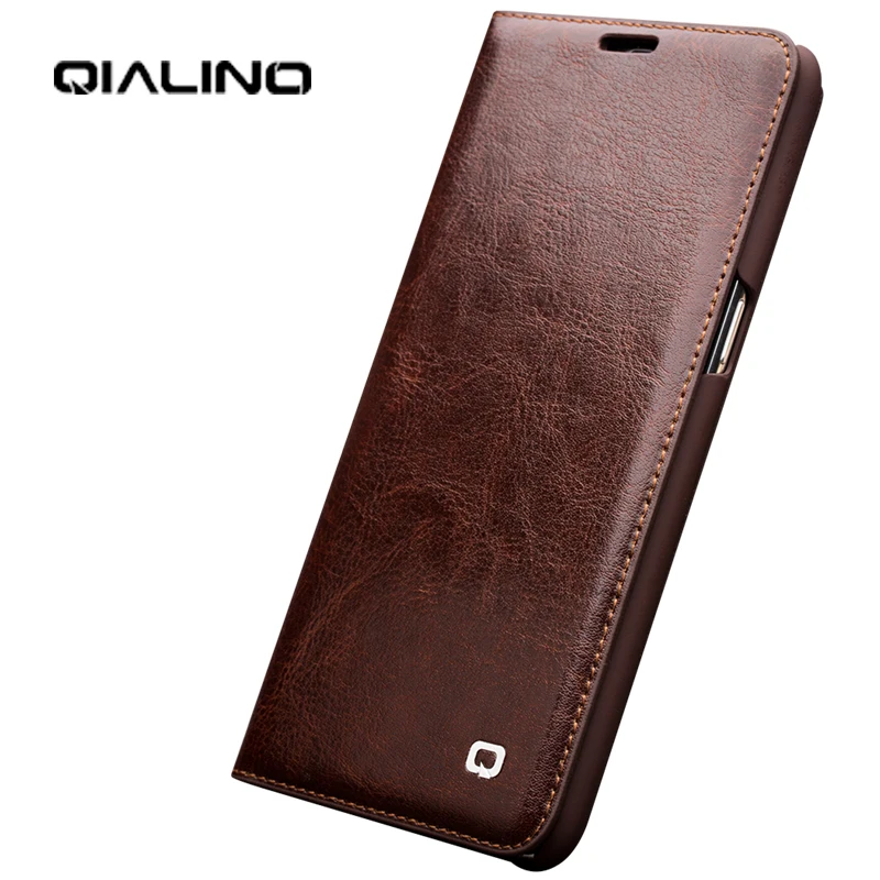 QIALINO из натуральной кожи ультра тонкий чехол флип для OPPO R15 ручной работы мода
