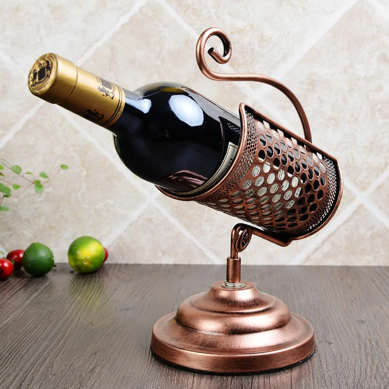 Европейские винные полки винтажные Железные украшения модная красная полка для