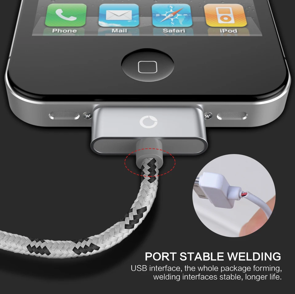 PZOZ USB кабель для быстрой зарядки для iphone 4 s 4s 3g S 3g iPad 1 2 3 iPod Nano itouch 30 Pin зарядное устройство адаптер для синхронизации данных шнур