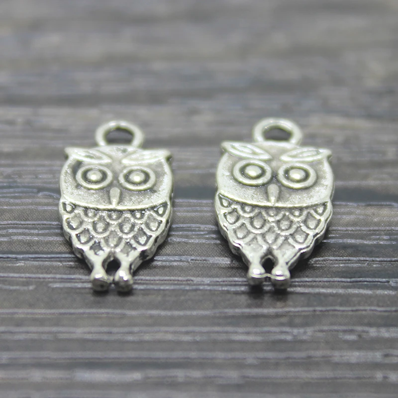 30pcs-- Owl charms /pendants 18 x 7mm tibetan silver tone | Pendants