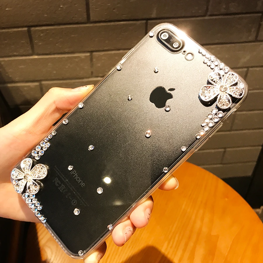 Ayeena прозрачный телефонный чехол со стразами для iphone X задняя крышка из ТПУ 7 8 6 6S Plus