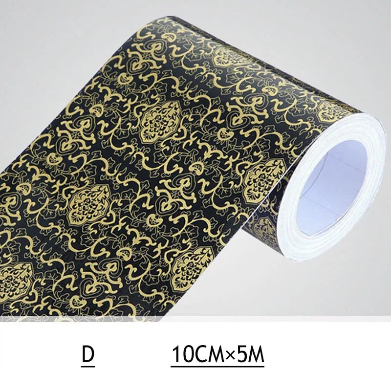 D 5M Bathroom PVC Self Adhesive Wallpaper Border Vinyl Waterproof Wall Stickers Waist Paste DIY Creative Waistline Tiles Borders - Цвет: D