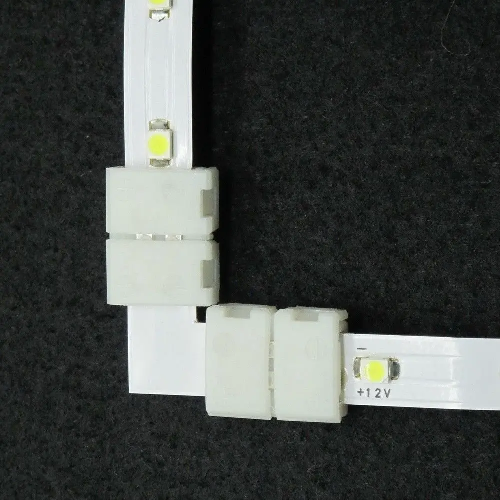 10 шт. в упаковке l образный безsolderless оснастки вниз 2 проводника Светодиодная лента