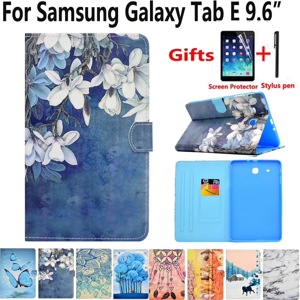 Модный цветочный чехол для Samsung Galaxy Tab E 9 6 SM T560 T561 кожаный с рисунком T562 T562|Чехлы