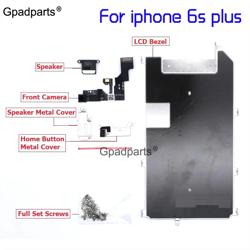 Полный комплект для Iphone 8 7 6 6s plus ЖК-металлический ободок+ оригинальная фронтальная камера+ динамик+ кнопка домой гибкий кабель+ винт+ кронштейн