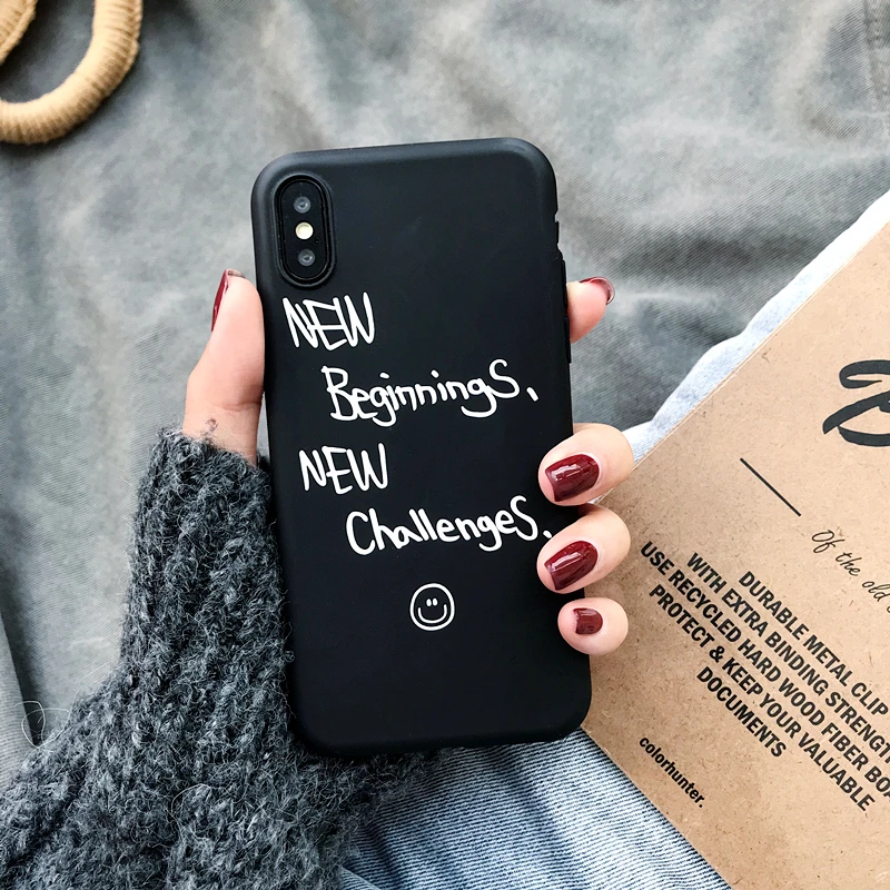 Силиконовый Ультра чехол s для samsung Galaxy S10 S10E S9 S8 Plus S7 S6 Edge милый чехол с буквенным принтом для samsung Note 10 Pro 9 8 чехол - Цвет: Черный