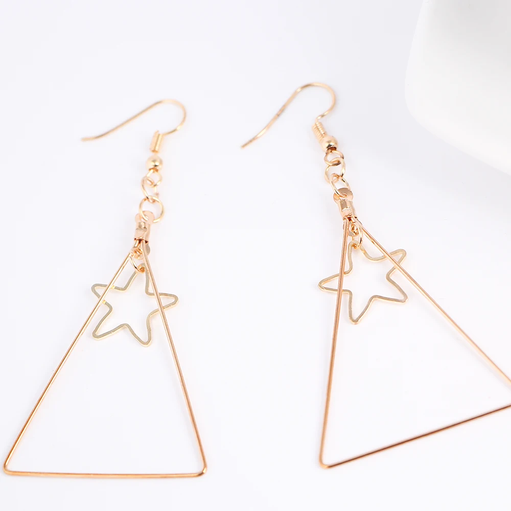 Geometric Dangle Earring Vintage Triple-cornered Star Gift Earrings For Women | Украшения и аксессуары