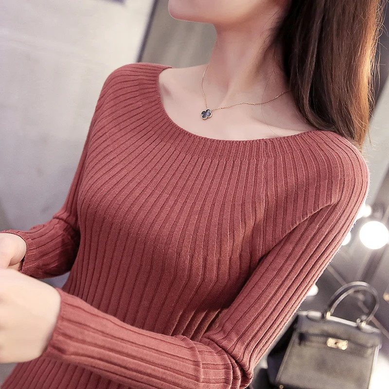 2021 New Sweater woman word led pullovers tight long-sleeved render unlined upper garment to brief paragraph cultivate morality | Женская
