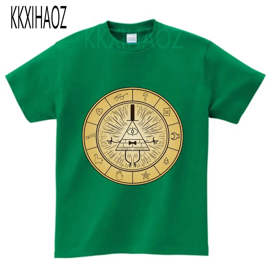 green childreT-shirt Детские футболки с принтом из мультфильма «Гравити Фолз», «Мэйбл Диппер Пайн», летние топы с короткими рукавами для мальчиков и девочек, детская футболка, camiseta N - Цвет: green childreT-shirt