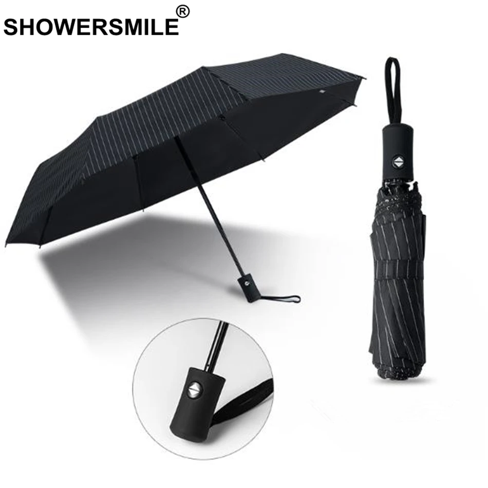 Зонт Автоматический Складной от дождя и солнца SHOWERSMILE Ветрозащитный складной
