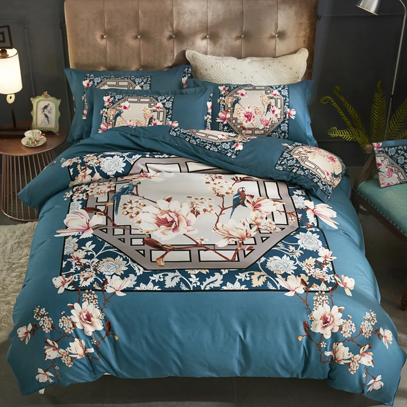 4 шт. Комплект постельного белья хлопок отшлифованная ткань кровать пододеяльник