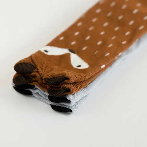 Популярные теплые модные детские для малышей Обувь девочек с рисунком лисы Носки