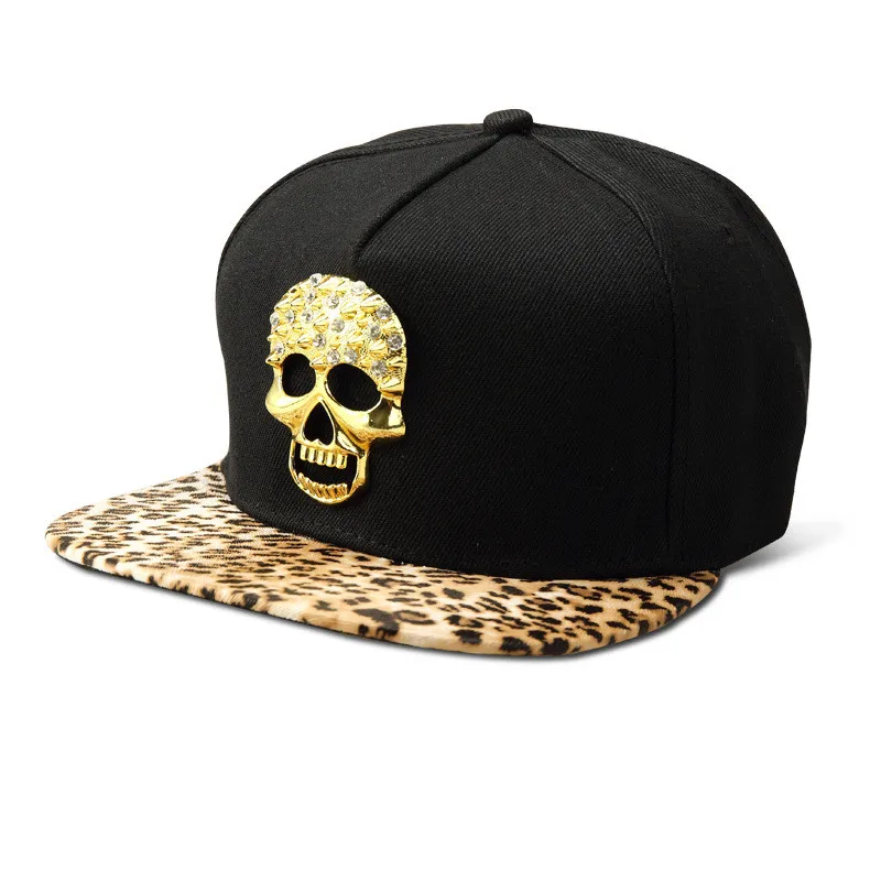 Bling Diamond Ghost Хлопковые бейсболки шапки для мужчин и женщин Gorras golf bone Golden Skull Head