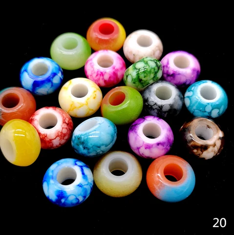 Бусины акриловые LXGSMBENTENG 12 шт., 15x9 мм, флуоресцентные