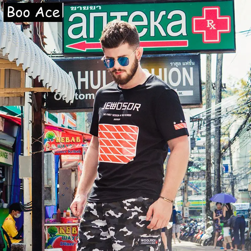 2017 бу ace повседневная футболка мужской моды 3d отпечатано свободные brand clothing
