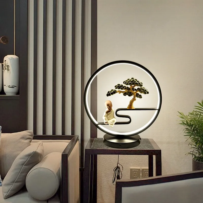 

Desk lamp bedroom bedside lamp modern contracted zen warm warm light retro study living room new Chinese style