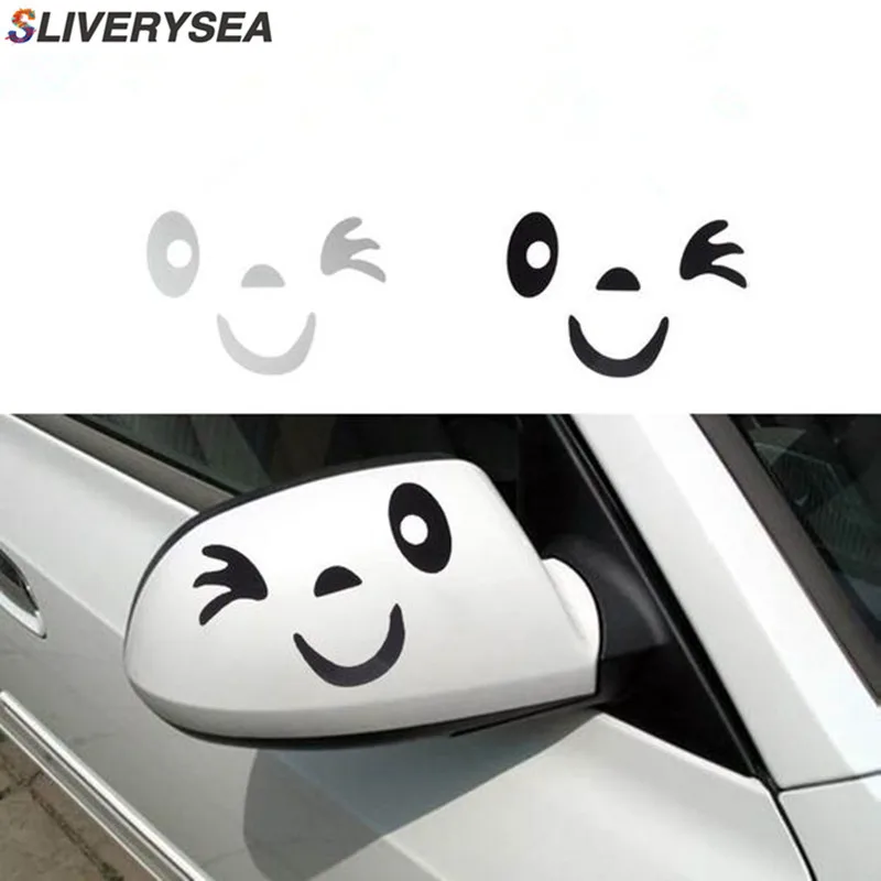 SLIVERYSEA 2 пары светоотражающие наклейки для автомобиля зеркальные глаз Стильные