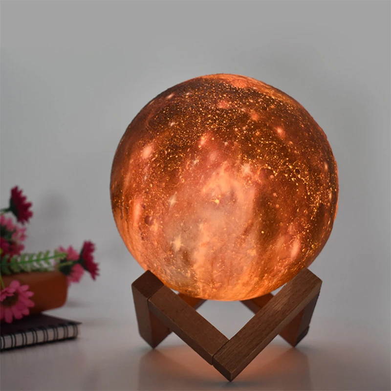 Окрашенный звездное небо светодиодный 3D лунный ночник перезаряжаемый 3/7