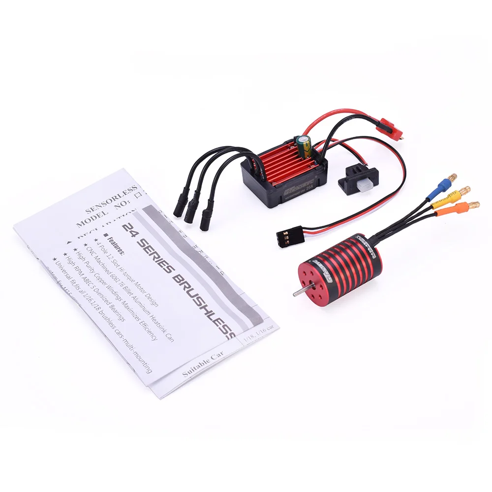 GTSKYTENRC Combo 2435 4500KV 4800KV бесщеточный мотор w/25A ESC для 1:16 1:18 RC багги Дрифт гоночный