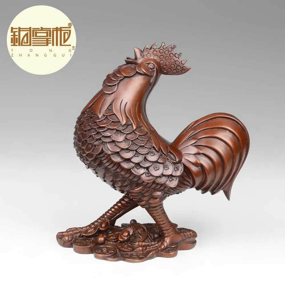Медные медные украшения Zhaocai куриный петух хозяйка фэн шуй персик против самых