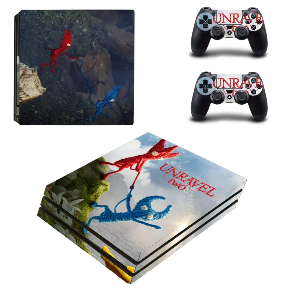 Игра Unravel TWO PS4 Pro кожи Стикеры наклейка для Игровые приставки 4 консоли и 2