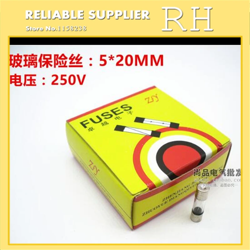 100 шт./лот Стекло плавкая вставка 5*20 мм 0.1A 0.5A 1A 2A 3A 4A 6A 8A 10A 15A 20A|glass fuse tube|fuse tubeglass |