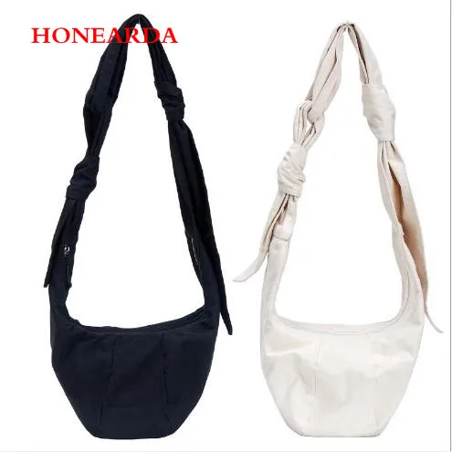 Модная Холщовая Сумка через плечо с Завязанными пельменями сумка мессенджер