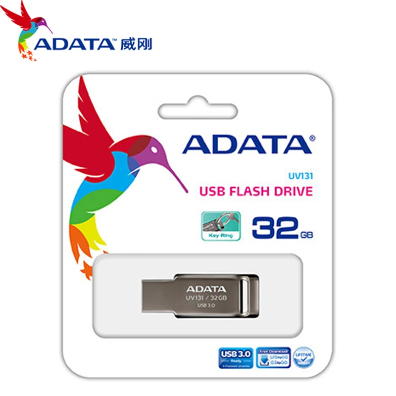 Оригинальная usb флешка ADATA реальная емкость 64 ГБ металлическая флеш накопитель USB
