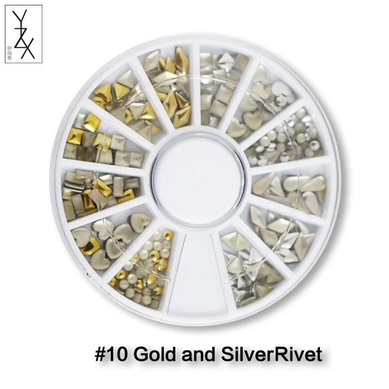 10 YZX 1 коробка ногтей горный хрусталь небольшой бусины разной формы Diamonds маникюрные 3D микс Красочный Кристалл камни для дизайна ногтей украшения «сделай сам» дизайн - Цвет: 10