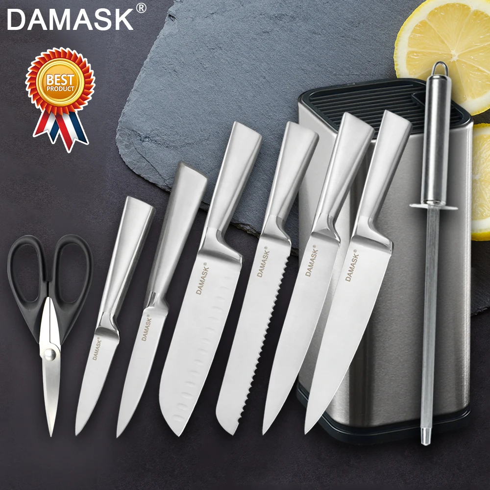 Damask профессиональный набор кухонных ножей шеф повара 3Cr13 из нержавеющей стали