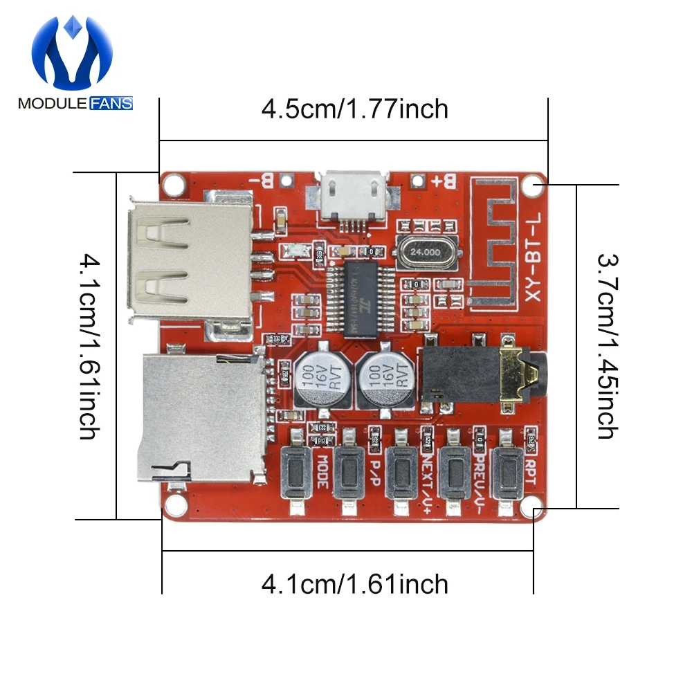 Мини беспроводной Bluetooth BLE 4,1 MP3 декодер плата модуль без потерь декодирование Micro USB U диск TF карта интерфейс 3,7 в 5 В