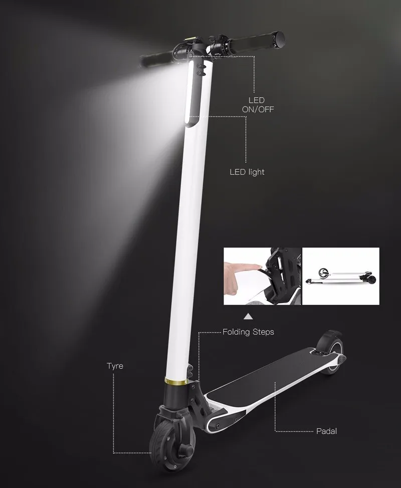 Франч сток легкий 2 колеса складные электрические скутеры углеродное волокно