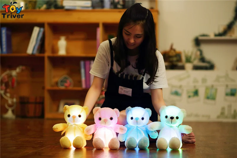 Светящийся плюшевый мишка светящаяся плюшевая игрушка мягкая кукла для