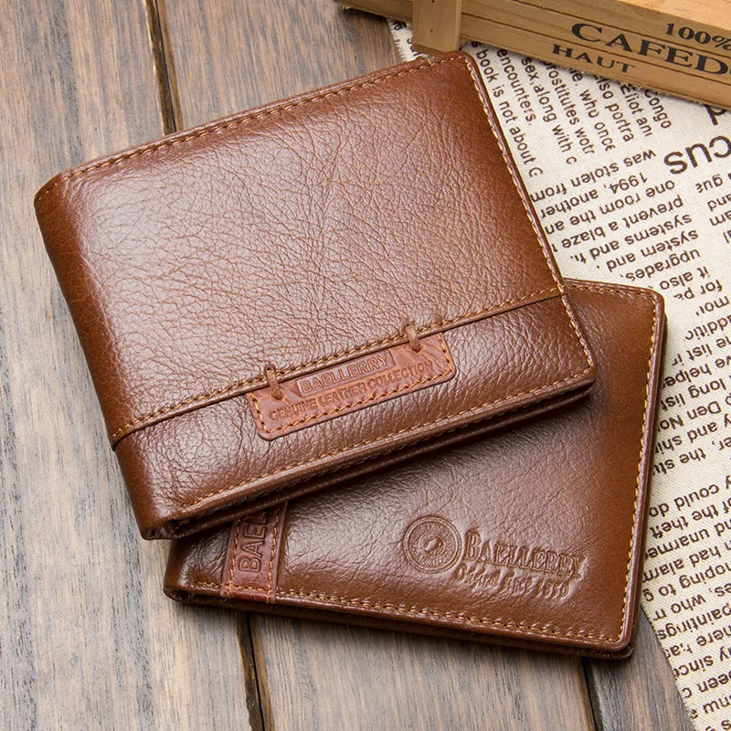 Модные мужские кошельки из натуральной кожи, известный бренд, короткий кошелек three flod, дизайнерский винтажный кошелек, держатель для карт для мужчин