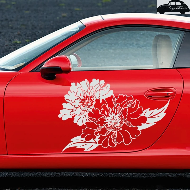 Peony Flower Sticker Car Decal Posters Vinyl Wall Decals Decor Mural | Stickers