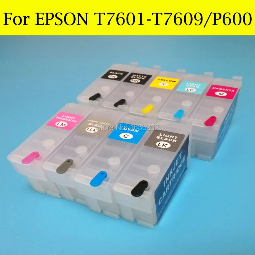 1 комплект P600 многоразовый картридж для принтера Epson SC с чипом ARC T7601 T7609/T760|ink