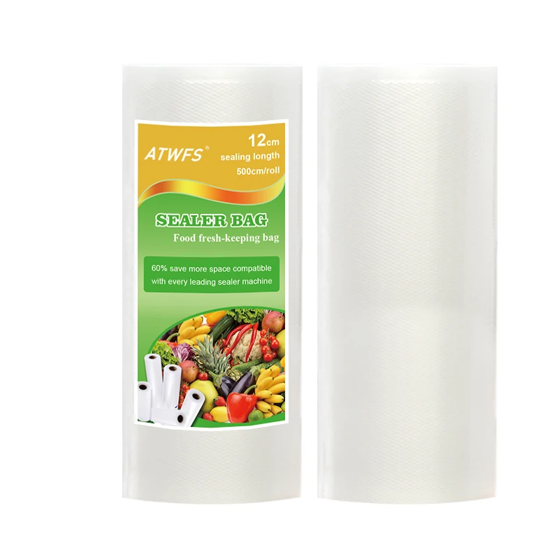 ATWFS1PCS 12 см x 500 см/рулонные вакуумные пакеты для хранения пищевых продуктов, вакуумная упаковка, пакеты для вакуумного упаковщика