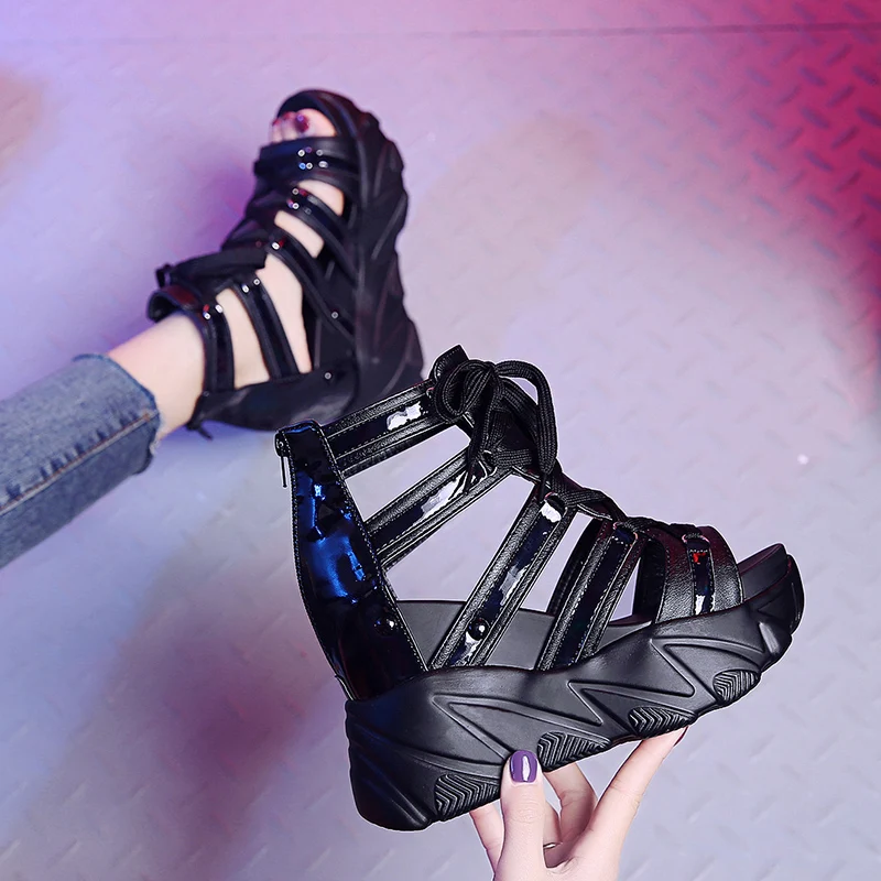 Модные женские сандалии 11 повседневные мохнатые на высоком каблуке женская